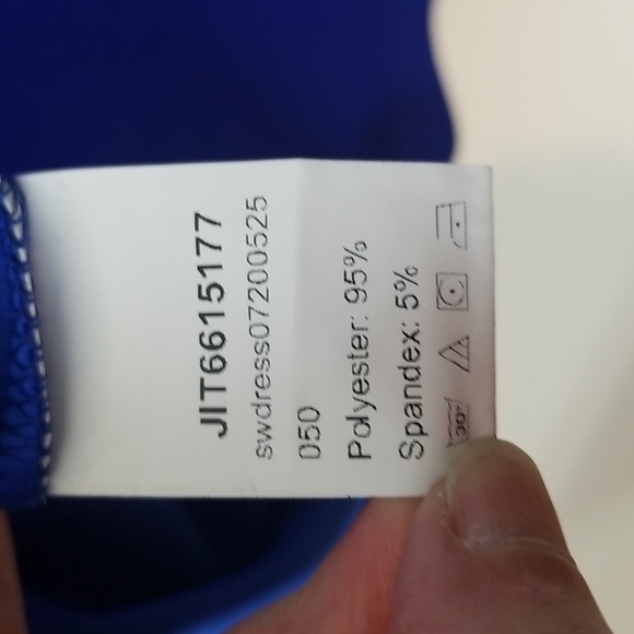 SHEIN CURVE Royal Blue Laser Cut V-Neck Bodycon Dress - 4XL - Picture 6 of 9